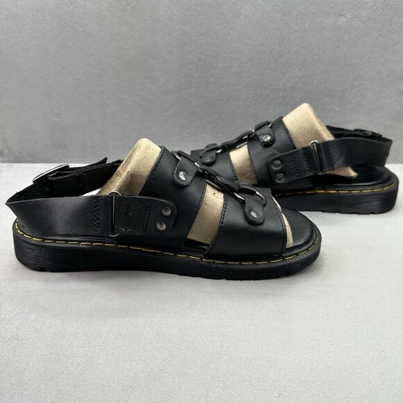 Dr. Martens Xabier Womens Size 10 Slingback Sandals Black Brando Leather Buckle - Picture 5 of 8